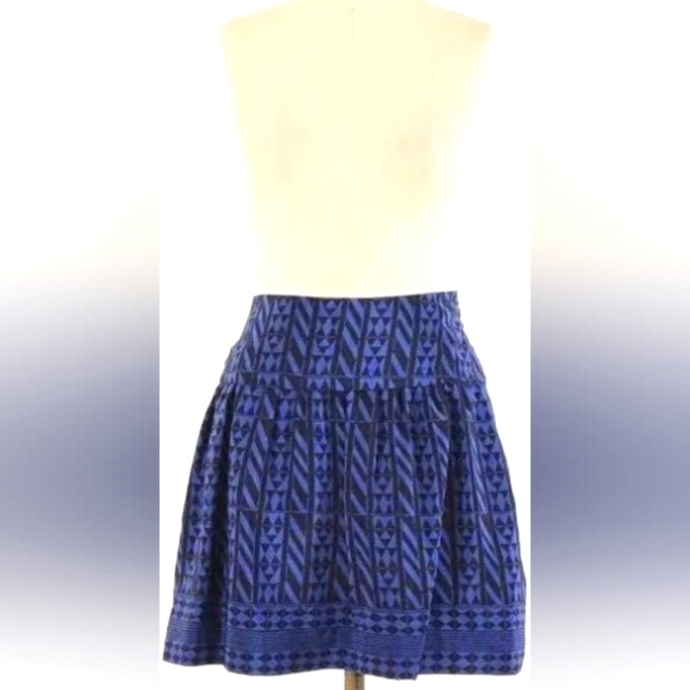 Madewell Silk Skyline Mini Skirt Blue Size 4 NWOT
